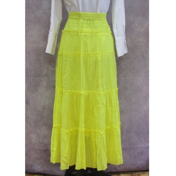 Studio West Skirts New Studio West Yellow Broomstick Maxi Skirt